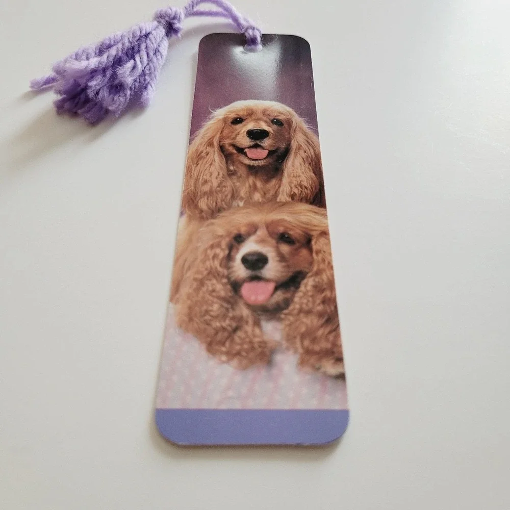 Vintage 80s Cocker Spaniel puppy dogs Bookmark Ron Kimball 1988, Photique H-1543